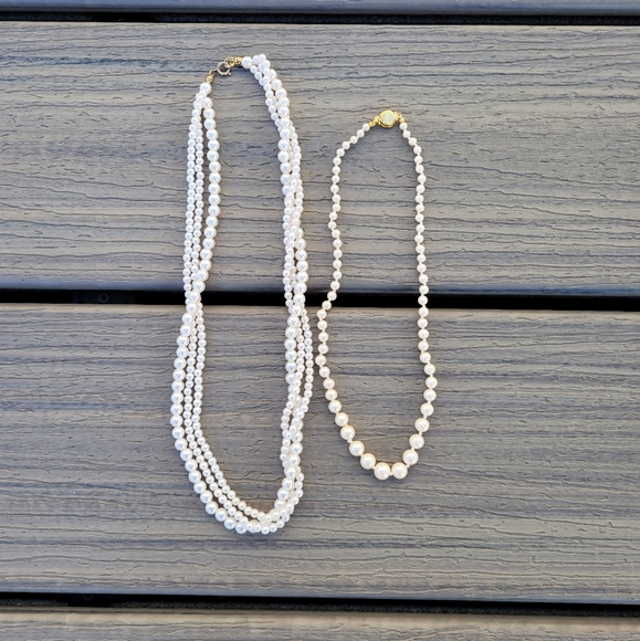 Jewelry - 2 White Beaded Necklaces
